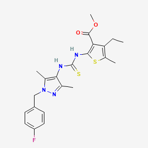 methyl 4-ethyl-2-[({[1-(4-fluorobenzyl)-3,5-dimethyl-1H-pyrazol-4-yl]amino}carbonothioyl)amino]-5-methyl-3-thiophenecarboxylate