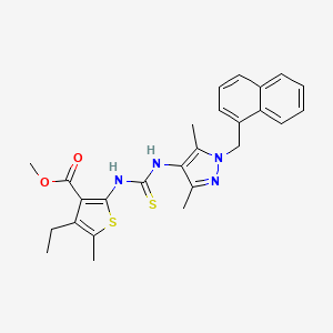 methyl 2-[({[3,5-dimethyl-1-(1-naphthylmethyl)-1H-pyrazol-4-yl]amino}carbonothioyl)amino]-4-ethyl-5-methyl-3-thiophenecarboxylate