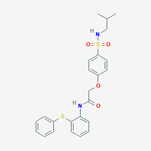 molecular formula C24H26N2O4S2 B426998 2-{4-[(isobutylamino)sulfonyl]phenoxy}-N-[2-(phenylsulfanyl)phenyl]acetamide 