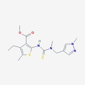 molecular formula C16H22N4O2S2 B4269982 methyl 4-ethyl-5-methyl-2-[({methyl[(1-methyl-1H-pyrazol-4-yl)methyl]amino}carbonothioyl)amino]-3-thiophenecarboxylate 