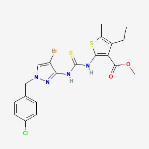 methyl 2-[({[4-bromo-1-(4-chlorobenzyl)-1H-pyrazol-3-yl]amino}carbonothioyl)amino]-4-ethyl-5-methyl-3-thiophenecarboxylate