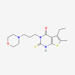 molecular formula C16H23N3O2S2 B4270026 5-ethyl-2-mercapto-6-methyl-3-[3-(4-morpholinyl)propyl]thieno[2,3-d]pyrimidin-4(3H)-one 