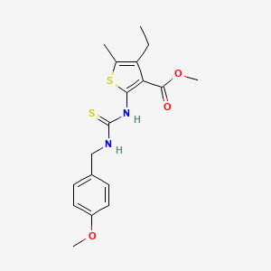 methyl 4-ethyl-2-({[(4-methoxybenzyl)amino]carbonothioyl}amino)-5-methyl-3-thiophenecarboxylate