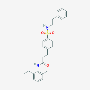 molecular formula C26H30N2O3S B427004 N-(2-ethyl-6-methylphenyl)-3-(4-{[(2-phenylethyl)amino]sulfonyl}phenyl)propanamide 