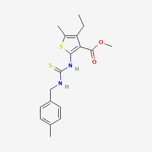 methyl 4-ethyl-5-methyl-2-({[(4-methylbenzyl)amino]carbonothioyl}amino)-3-thiophenecarboxylate