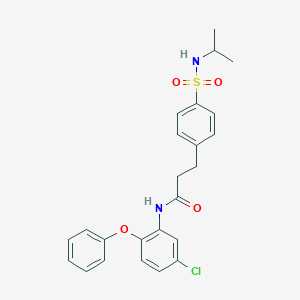 molecular formula C24H25ClN2O4S B427005 N-(5-chloro-2-phenoxyphenyl)-3-{4-[(isopropylamino)sulfonyl]phenyl}propanamide 