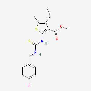 methyl 4-ethyl-2-({[(4-fluorobenzyl)amino]carbonothioyl}amino)-5-methyl-3-thiophenecarboxylate