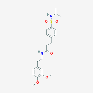 molecular formula C22H30N2O5S B427011 N-[2-(3,4-dimethoxyphenyl)ethyl]-3-{4-[(isopropylamino)sulfonyl]phenyl}propanamide 
