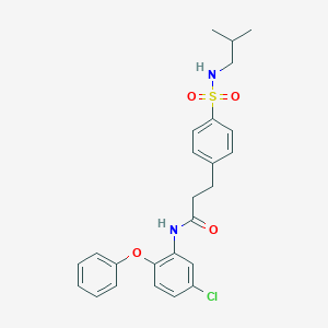 molecular formula C25H27ClN2O4S B427015 N-(5-chloro-2-phenoxyphenyl)-3-{4-[(isobutylamino)sulfonyl]phenyl}propanamide 