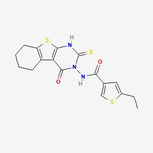 5-ethyl-N-(2-mercapto-4-oxo-5,6,7,8-tetrahydro[1]benzothieno[2,3-d]pyrimidin-3(4H)-yl)-3-thiophenecarboxamide