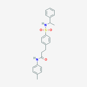 molecular formula C24H26N2O3S B427020 N-(4-methylphenyl)-3-(4-{[(1-phenylethyl)amino]sulfonyl}phenyl)propanamide 