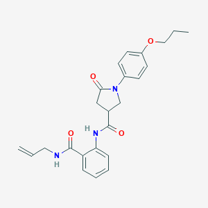 molecular formula C24H27N3O4 B427021 N-{2-[(allylamino)carbonyl]phenyl}-5-oxo-1-(4-propoxyphenyl)-3-pyrrolidinecarboxamide 