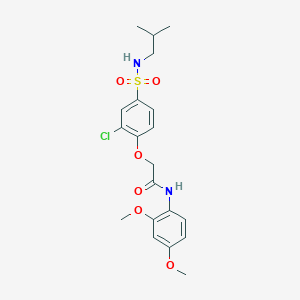 molecular formula C20H25ClN2O6S B427022 2-{2-chloro-4-[(isobutylamino)sulfonyl]phenoxy}-N-(2,4-dimethoxyphenyl)acetamide 