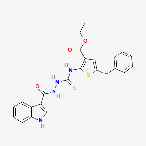 ethyl 5-benzyl-2-({[2-(1H-indol-3-ylcarbonyl)hydrazino]carbonothioyl}amino)-3-thiophenecarboxylate