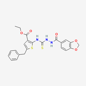 ethyl 2-({[2-(1,3-benzodioxol-5-ylcarbonyl)hydrazino]carbonothioyl}amino)-5-benzyl-3-thiophenecarboxylate