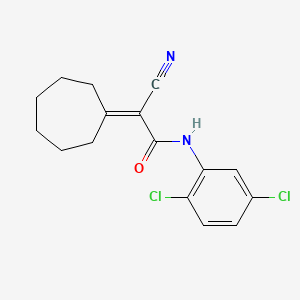 molecular formula C16H16Cl2N2O B4270243 2-cyano-2-cycloheptylidene-N-(2,5-dichlorophenyl)acetamide 