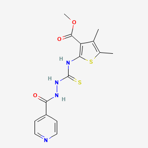 molecular formula C15H16N4O3S2 B4270252 methyl 2-{[(2-isonicotinoylhydrazino)carbonothioyl]amino}-4,5-dimethyl-3-thiophenecarboxylate 