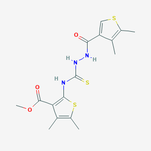 molecular formula C16H19N3O3S3 B4270253 methyl 2-[({2-[(4,5-dimethyl-3-thienyl)carbonyl]hydrazino}carbonothioyl)amino]-4,5-dimethyl-3-thiophenecarboxylate 