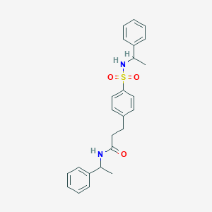 molecular formula C25H28N2O3S B427026 N-(1-phenylethyl)-3-(4-{[(1-phenylethyl)amino]sulfonyl}phenyl)propanamide 