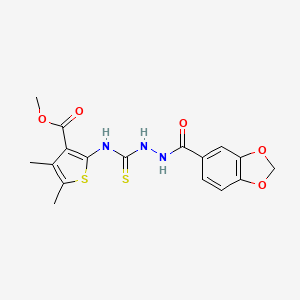 methyl 2-({[2-(1,3-benzodioxol-5-ylcarbonyl)hydrazino]carbonothioyl}amino)-4,5-dimethyl-3-thiophenecarboxylate