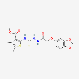 methyl 2-[({2-[2-(1,3-benzodioxol-5-yloxy)propanoyl]hydrazino}carbonothioyl)amino]-4,5-dimethyl-3-thiophenecarboxylate