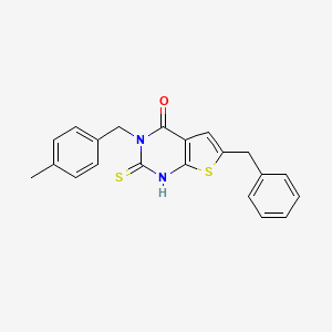 molecular formula C21H18N2OS2 B4270286 6-benzyl-2-mercapto-3-(4-methylbenzyl)thieno[2,3-d]pyrimidin-4(3H)-one 