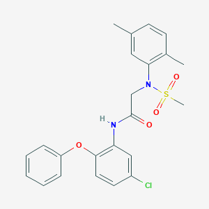 molecular formula C23H23ClN2O4S B427029 N-(5-chloro-2-phenoxyphenyl)-2-[2,5-dimethyl(methylsulfonyl)anilino]acetamide 