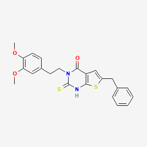 molecular formula C23H22N2O3S2 B4270291 6-benzyl-3-[2-(3,4-dimethoxyphenyl)ethyl]-2-mercaptothieno[2,3-d]pyrimidin-4(3H)-one 