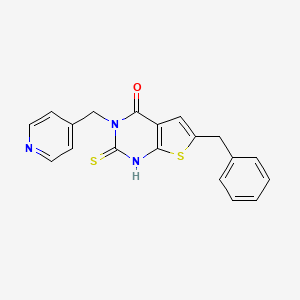 molecular formula C19H15N3OS2 B4270300 6-benzyl-2-mercapto-3-(4-pyridinylmethyl)thieno[2,3-d]pyrimidin-4(3H)-one 