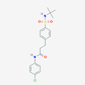 molecular formula C19H23ClN2O3S B427031 3-{4-[(tert-butylamino)sulfonyl]phenyl}-N-(4-chlorophenyl)propanamide 