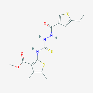 molecular formula C16H19N3O3S3 B4270311 methyl 2-[({2-[(5-ethyl-3-thienyl)carbonyl]hydrazino}carbonothioyl)amino]-4,5-dimethyl-3-thiophenecarboxylate 