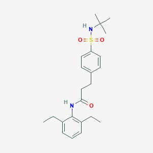 molecular formula C23H32N2O3S B427032 3-{4-[(tert-butylamino)sulfonyl]phenyl}-N-(2,6-diethylphenyl)propanamide 