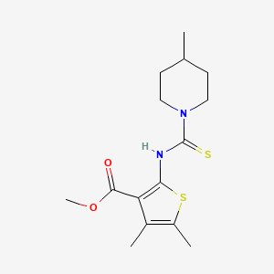 molecular formula C15H22N2O2S2 B4270322 methyl 4,5-dimethyl-2-{[(4-methyl-1-piperidinyl)carbonothioyl]amino}-3-thiophenecarboxylate 