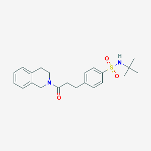 molecular formula C22H28N2O3S B427033 N-(tert-butyl)-4-[3-(3,4-dihydro-2(1H)-isoquinolinyl)-3-oxopropyl]benzenesulfonamide 