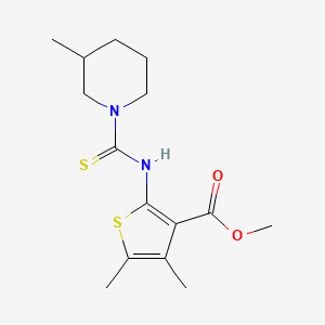 molecular formula C15H22N2O2S2 B4270332 methyl 4,5-dimethyl-2-{[(3-methyl-1-piperidinyl)carbonothioyl]amino}-3-thiophenecarboxylate 