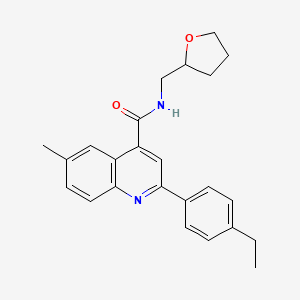 2-(4-ethylphenyl)-6-methyl-N-(tetrahydrofuran-2-ylmethyl)quinoline-4-carboxamide