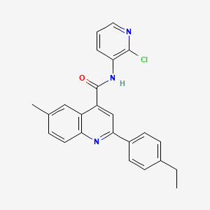 molecular formula C24H20ClN3O B4270342 N-(2-chloro-3-pyridinyl)-2-(4-ethylphenyl)-6-methyl-4-quinolinecarboxamide 