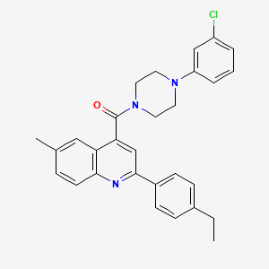 molecular formula C29H28ClN3O B4270359 4-{[4-(3-chlorophenyl)-1-piperazinyl]carbonyl}-2-(4-ethylphenyl)-6-methylquinoline 