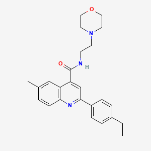 molecular formula C25H29N3O2 B4270363 2-(4-ethylphenyl)-6-methyl-N-[2-(morpholin-4-yl)ethyl]quinoline-4-carboxamide 