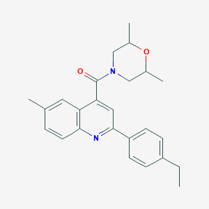 molecular formula C25H28N2O2 B4270372 (2,6-Dimethylmorpholin-4-yl)[2-(4-ethylphenyl)-6-methylquinolin-4-yl]methanone 