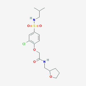 molecular formula C17H25ClN2O5S B427040 2-{2-chloro-4-[(isobutylamino)sulfonyl]phenoxy}-N-(tetrahydro-2-furanylmethyl)acetamide 