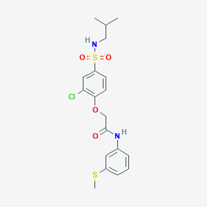 molecular formula C19H23ClN2O4S2 B427041 2-{2-chloro-4-[(isobutylamino)sulfonyl]phenoxy}-N-[3-(methylsulfanyl)phenyl]acetamide 