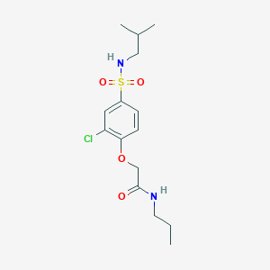 molecular formula C15H23ClN2O4S B427042 2-{2-chloro-4-[(isobutylamino)sulfonyl]phenoxy}-N-propylacetamide 