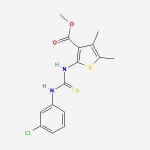 molecular formula C15H15ClN2O2S2 B4270424 methyl 2-({[(3-chlorophenyl)amino]carbonothioyl}amino)-4,5-dimethyl-3-thiophenecarboxylate 