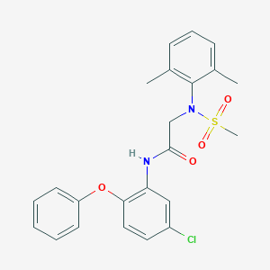 molecular formula C23H23ClN2O4S B427043 N-(5-chloro-2-phenoxyphenyl)-2-[2,6-dimethyl(methylsulfonyl)anilino]acetamide 