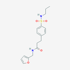 molecular formula C17H22N2O4S B427044 N-(2-furylmethyl)-3-{4-[(propylamino)sulfonyl]phenyl}propanamide 