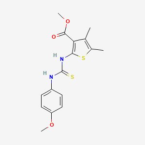 molecular formula C16H18N2O3S2 B4270444 methyl 2-({[(4-methoxyphenyl)amino]carbonothioyl}amino)-4,5-dimethyl-3-thiophenecarboxylate 