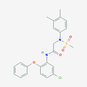 molecular formula C23H23ClN2O4S B427045 N-(5-chloro-2-phenoxyphenyl)-2-[3,4-dimethyl(methylsulfonyl)anilino]acetamide 