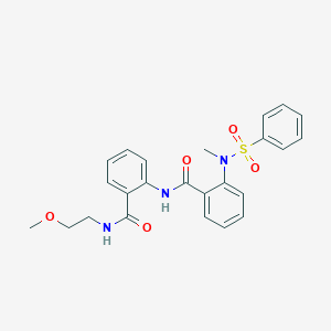 molecular formula C24H25N3O5S B427047 N-(2-{[(2-methoxyethyl)amino]carbonyl}phenyl)-2-[methyl(phenylsulfonyl)amino]benzamide 