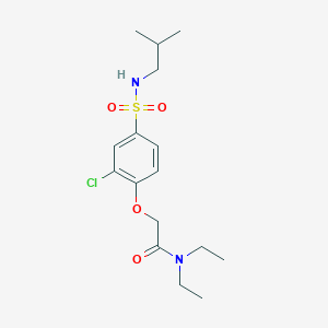 molecular formula C16H25ClN2O4S B427048 2-{2-chloro-4-[(isobutylamino)sulfonyl]phenoxy}-N,N-diethylacetamide 